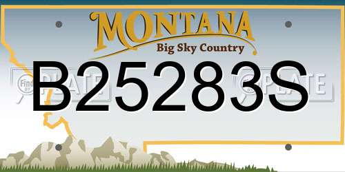 B25283S Montana License Plate