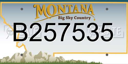 B257535 Montana License Plate