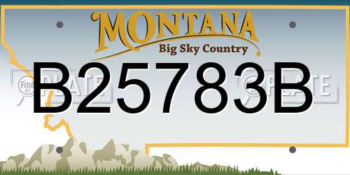 B25783B Montana License Plate