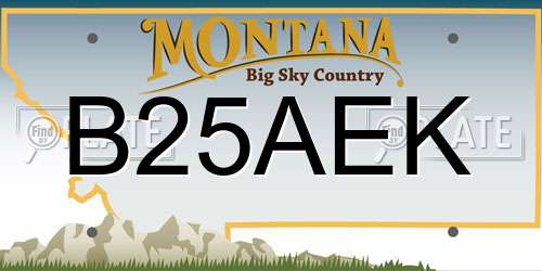 B25AEK Montana License Plate