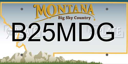 B25MDG Montana License Plate
