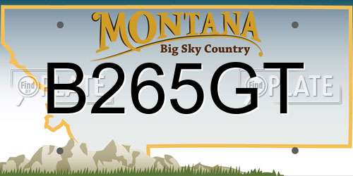 B265GT Montana License Plate