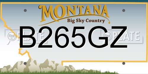 B265GZ Montana License Plate