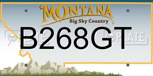 B268GT Montana License Plate