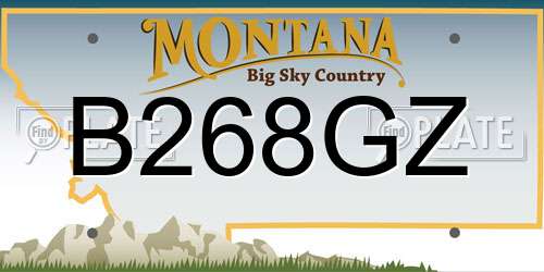 B268GZ Montana License Plate