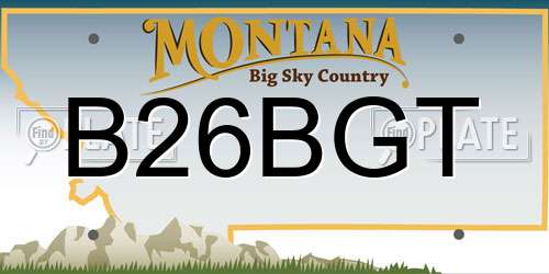 B26BGT Montana License Plate