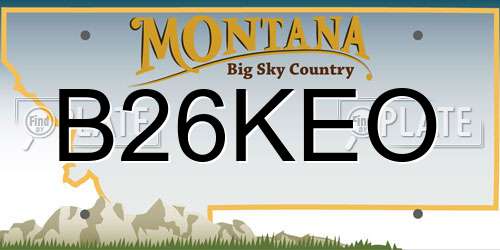 B26KEO Montana License Plate