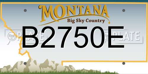 B2750E Montana License Plate
