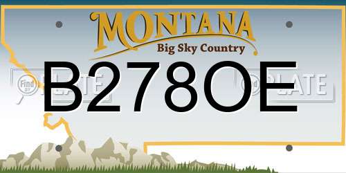 B278OE Montana License Plate