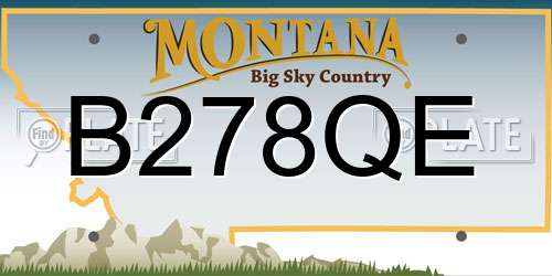 B278QE Montana License Plate