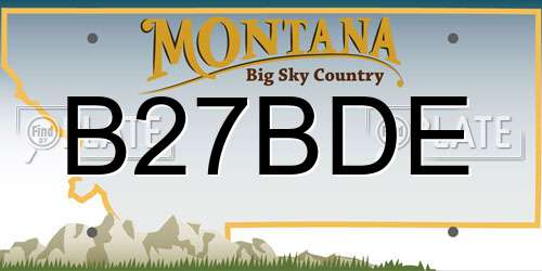 B27BDE Montana License Plate