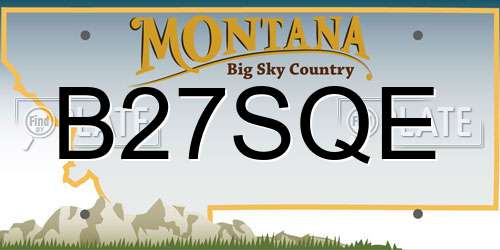 B27SQE Montana License Plate
