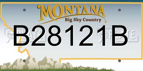 B28121B Montana License Plate