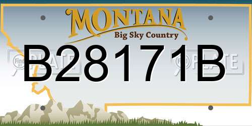B28171B Montana License Plate