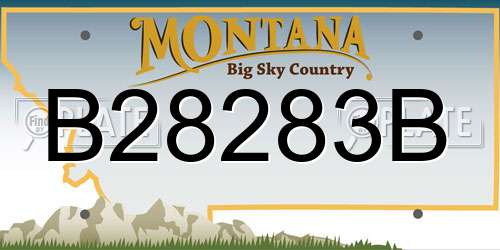 B28283B Montana License Plate