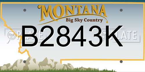 B2843K Montana License Plate