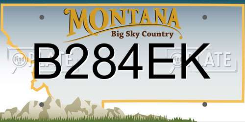 B284EK Montana License Plate