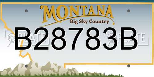 B28783B Montana License Plate