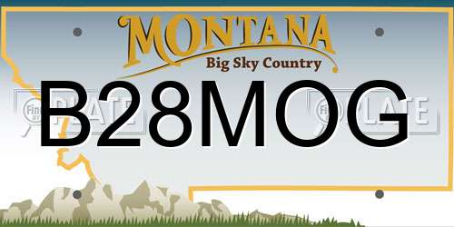 B28MOG Montana License Plate