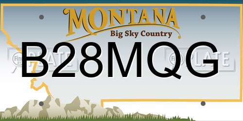 B28MQG Montana License Plate