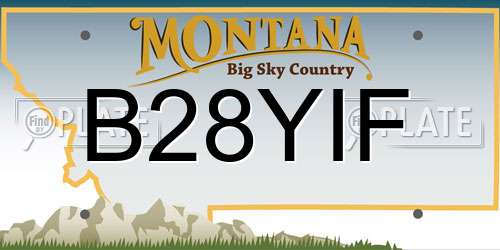 B28YIF Montana License Plate
