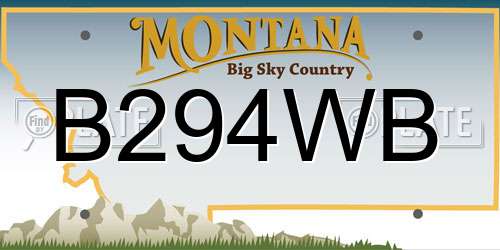 B294WB Montana License Plate