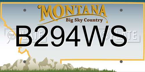 B294WS Montana License Plate