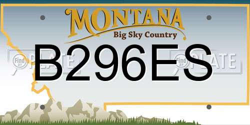 B296ES Montana License Plate