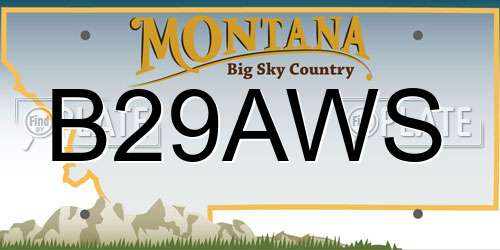 B29AWS Montana License Plate