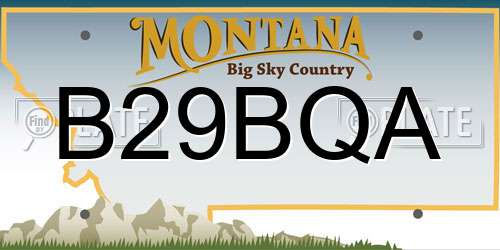 B29BQA Montana License Plate