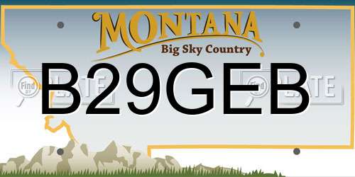 B29GEB Montana License Plate