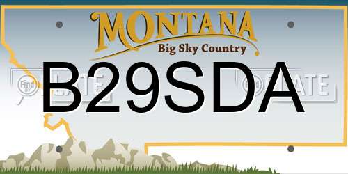 B29SDA Montana License Plate