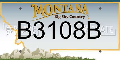 B3108B Montana License Plate