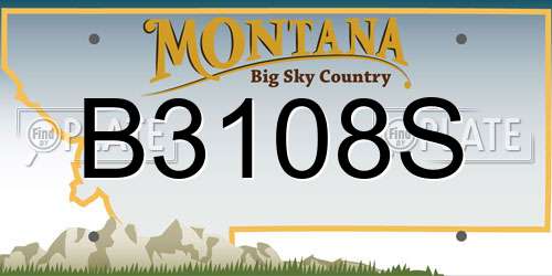 B3108S Montana License Plate