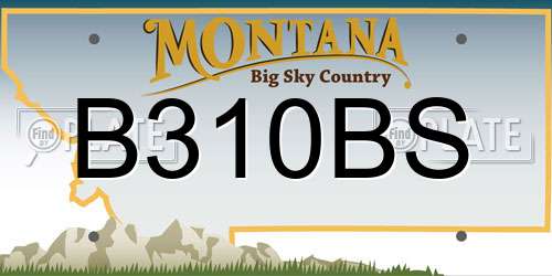 B310BS Montana License Plate