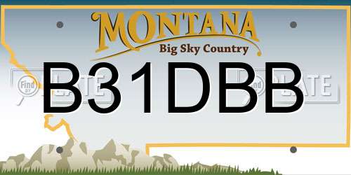 B31DBB Montana License Plate