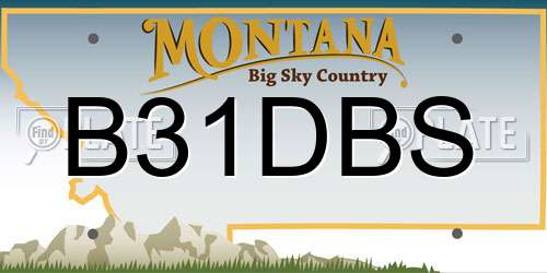 B31DBS Montana License Plate