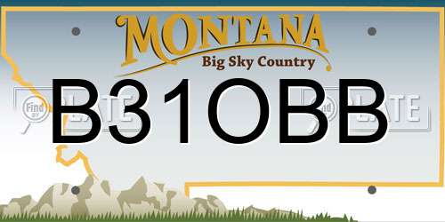 B31OBB Montana License Plate