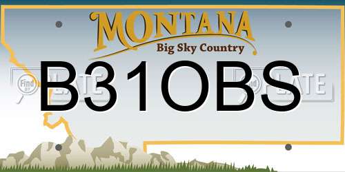 B31OBS Montana License Plate