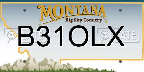 B31OLX Montana License Plate