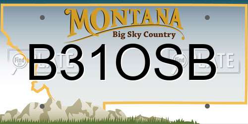 B31OSB Montana License Plate