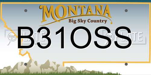 B31OSS Montana License Plate