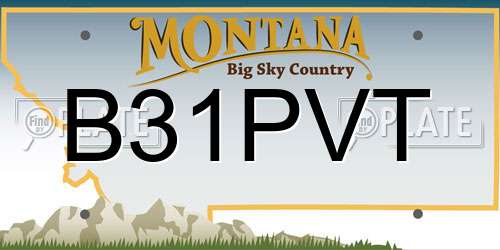 B31PVT Montana License Plate