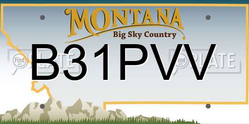 B31PVV Montana License Plate