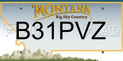 B31PVZ Montana License Plate