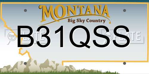 B31QSS Montana License Plate