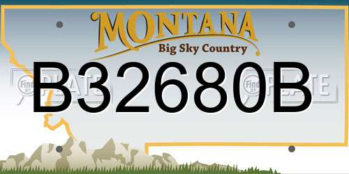 B32680B Montana License Plate