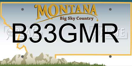 B33GMR Montana License Plate