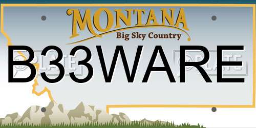 B33WARE Montana License Plate