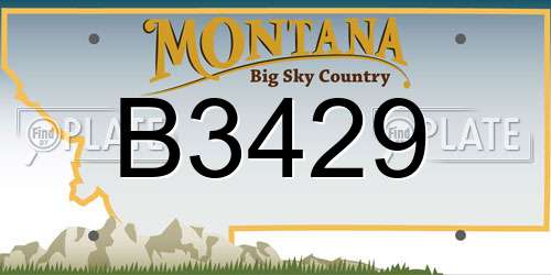 B3429 Montana License Plate